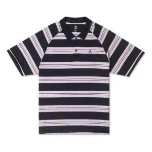 Converse Marquis Striped Short-Sleeve Polo Shirt Asia Sizing 'Black' 10026821-A01