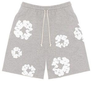 Denim Tears Cotton Wreath Logo Shorts 'Grey White' 402-070-30