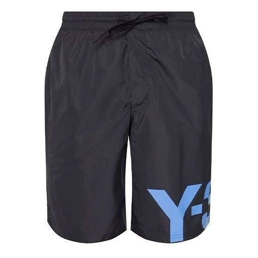 adidas Y-3 Large Logo Swim Shorts 'Black Blue' FS4482