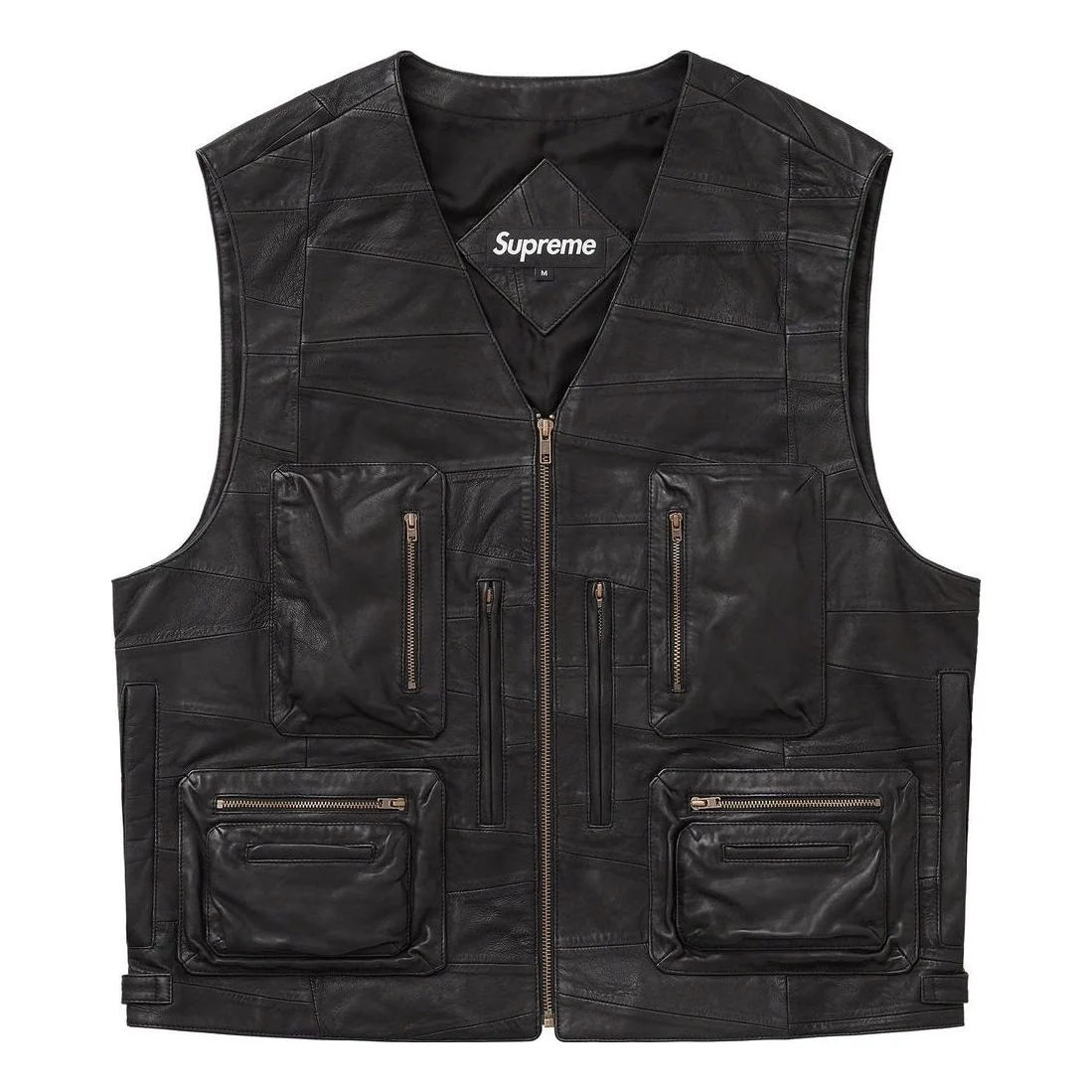 Supreme Patchwork Leather Cargo Vest 'Black' SUP-SS23-092