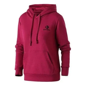 (WMNS) Converse Star Chevron Embroidered Pullover Hoodie Asia Sizing 'Dark Red' 10008923-A08