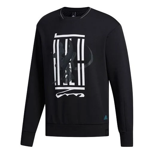adidas WJ SWT LOGO Casual Sports Round Neck Pullover Black FM9345