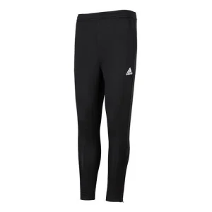 Men's adidas Solid Color Pants Zipper Casual Sports Pants/Trousers/Joggers Black HC0332
