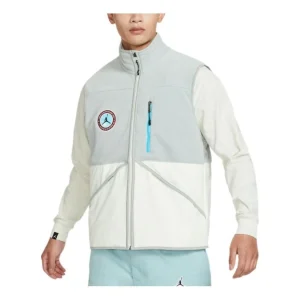 Air Jordan Loose Plus Velvet Contrast Stitching Warm Vest 'Light Blue' FB1907-133