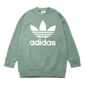 adidas originals Tref Over Crew Loose Casual Round Neck Pullover Green DH5770