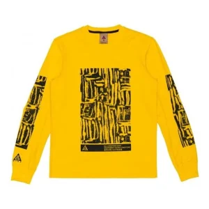 Men's Nike x ACG Outdoor Sports Printing Round Neck Pullover Yellow BQ7205-728