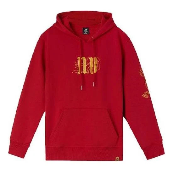 New Balance Lifestyle Graphic Print Hoodie Asia Sizing 'Red Yellow' AMT01596-REP