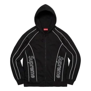 Supreme Track Paneled Zip Up Hooded Sweatshirt 'Black White' SUP-FW21-164