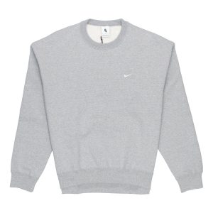 Nike Lab Fleece Crew Solid Color Plush Stay Warm Sports Round Neck Pullover Gray Dark gray DA0318-063