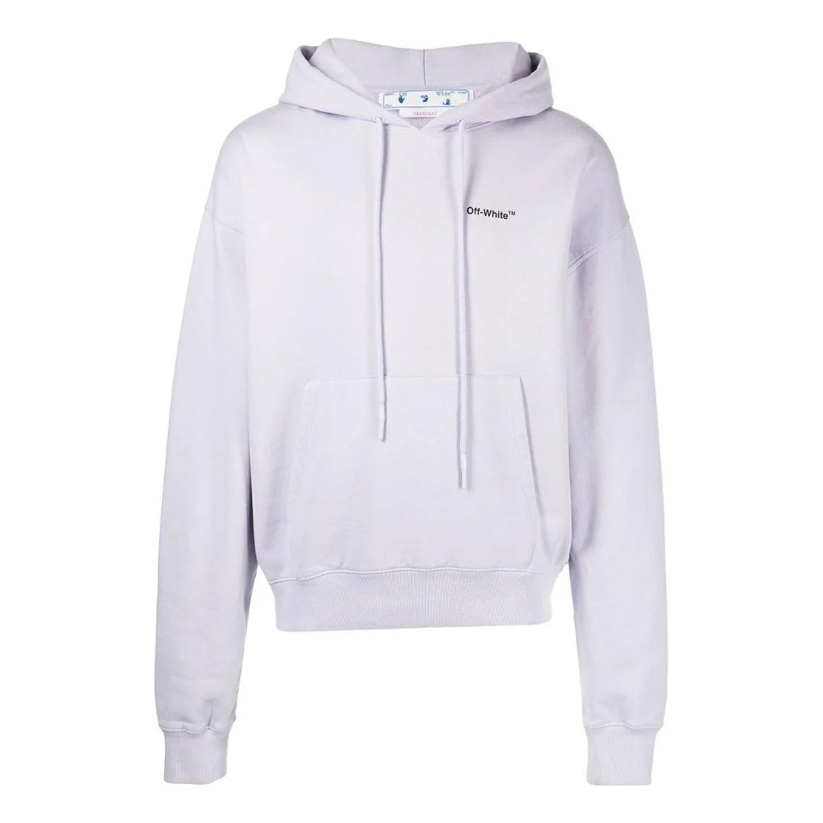 Men's Off-White SS22 Solid Color Arrow Pattern Printing Hooded Long Sleeves Version Light Purple OMBB037F22FLE0033610