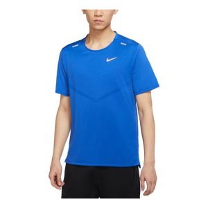 Men's Nike Dri-fit Rise 365 Running Breathable Quick Dry Casual Sports Short Sleeve Blue T-Shirt CZ9185-481