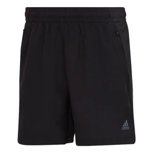 Men's adidas Solid Color Logo Printing Elastic Waistband Gym Shorts Black HD3557