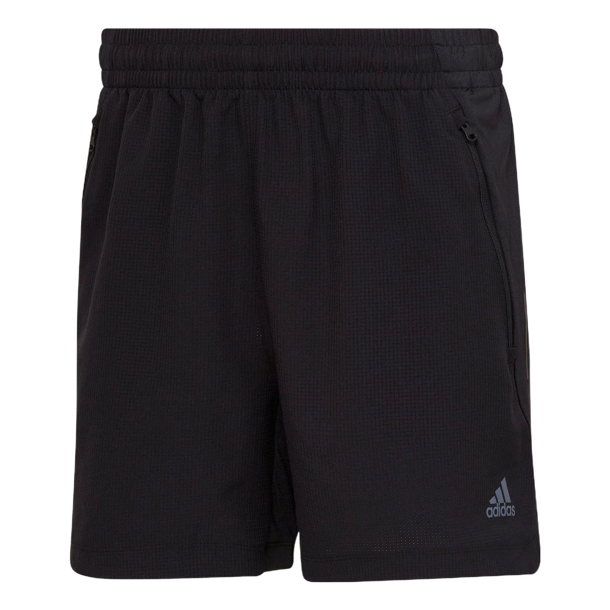 Men's adidas Solid Color Logo Printing Elastic Waistband Gym Shorts Black HD3557