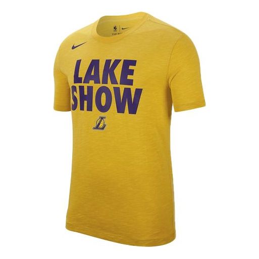 Nike Los Angeles Lakers NBA Dri-FIT Short Sleeve Yellow AQ6587-728