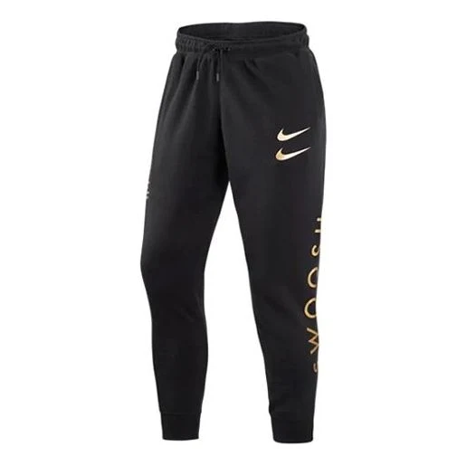 Men's Nike Fleece Knit Printing Casual Sports Pants/Trousers/Joggers Autumn Black DO2804-010