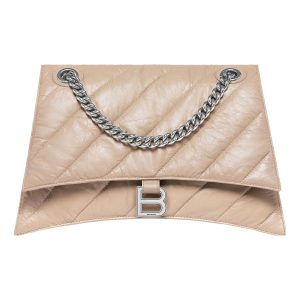 (WMNS) Balenciaga Crush Medium Chain Bag Quilted 'Light Brown' 716393210J02906