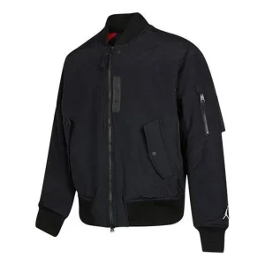 Men's Air Jordan Essentials Ma-1 Reversible Aviator Woven Padded Clothes Black Jacket DA9797-010