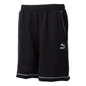 PUMA Logo Shorts 'Black with White Stitching' 626861-01