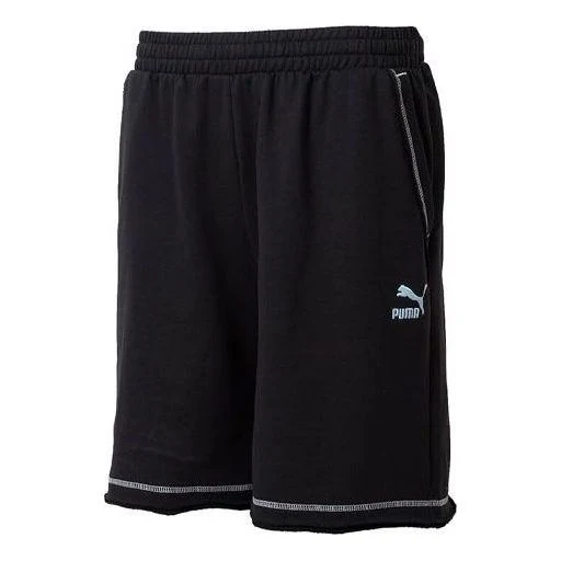 PUMA Logo Shorts 'Black with White Stitching' 626861-01