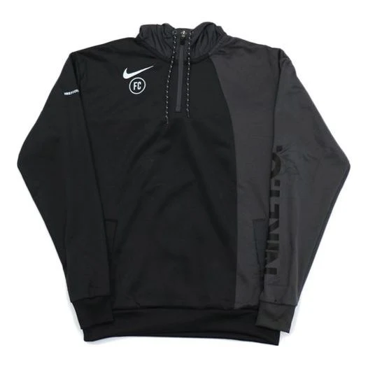 Nike Alphabet Logo Printing Zipper Reflective hooded Drawstring Black Gray Blackgray AT6098-060