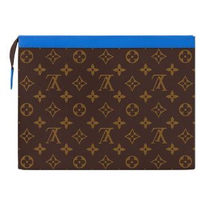 LOUIS VUITTON Pochette Voyage MM Monogram Macassar Canvas 'Blue' M82856