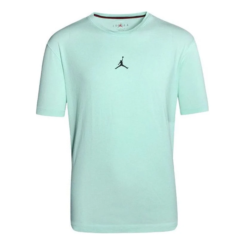 Men's Air Jordan Solid Color Logo Round Neck Pullover Short Sleeve Mint Green T-Shirt DH8922-379