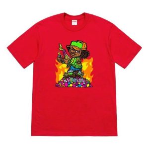 Supreme SS19 Molotov Kids Tee Red Little Boy Short Sleeve Unisex SUP-SS19-718