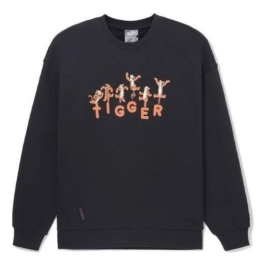 Li-Ning x Disney Crossover Series Cartoon Alphabet Printing Pullover 'Black' AWDS547-1
