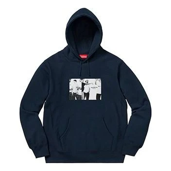 Supreme Classic Ad Hooded Sweatshirt 'Navy White' SUP-SS19-837