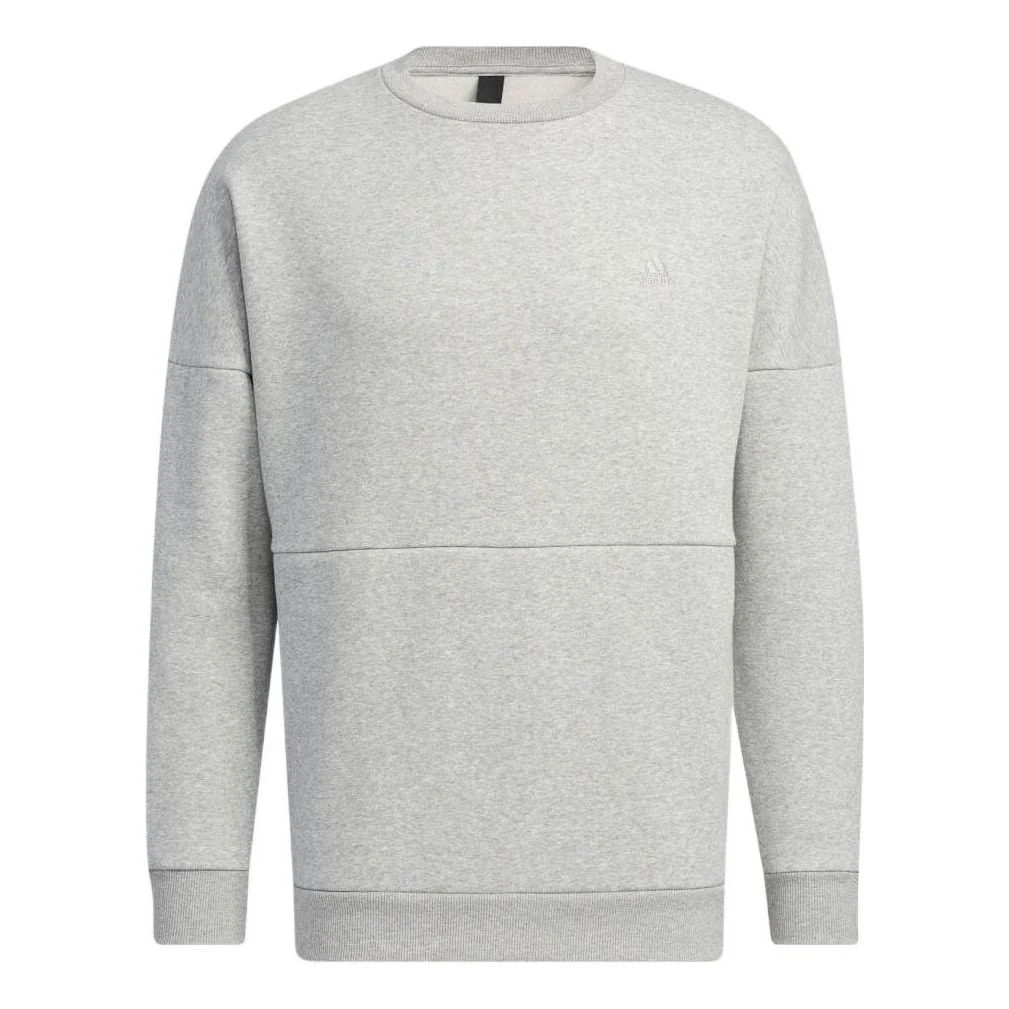 adidas Solid Color Minimalistic Alphabet Printing Round Neck Sports Unisex Gray HM2685