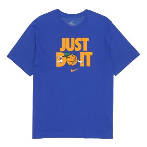 Nike Just Do It Alphabet Printing Round Neck Short Sleeve Blue DV1213-480