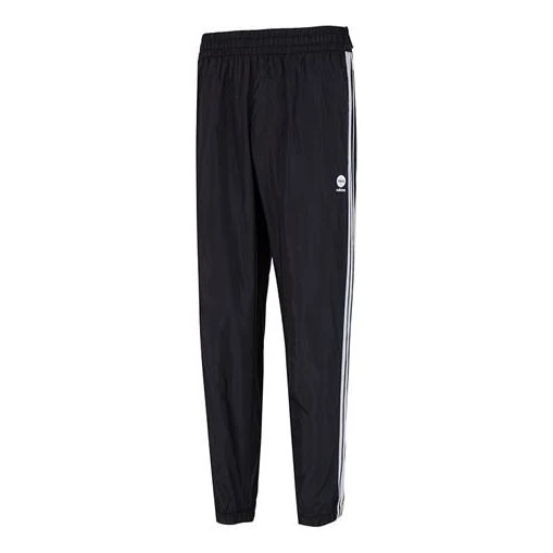 Men's adidas neo Stripe Logo Woven Bundle Feet Casual Sports Pants/Trousers/Joggers Autumn Black HN1824