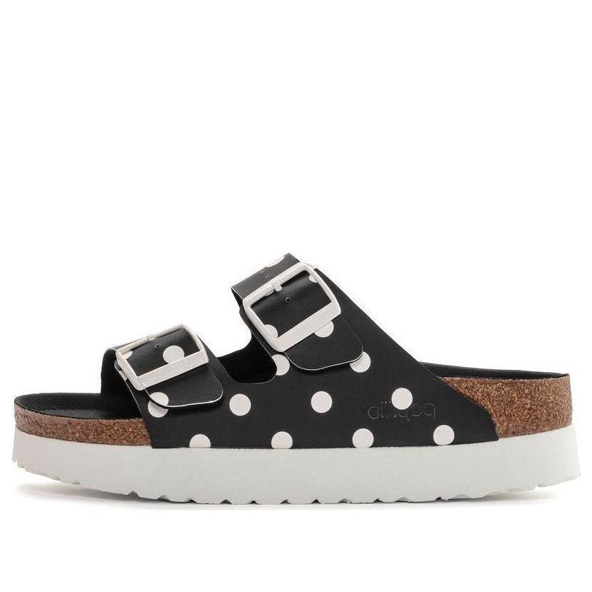 (WMNS) Birkenstock Arizona Platform Birko-Flor Narrow Fit 'Black White Dots' 1024598