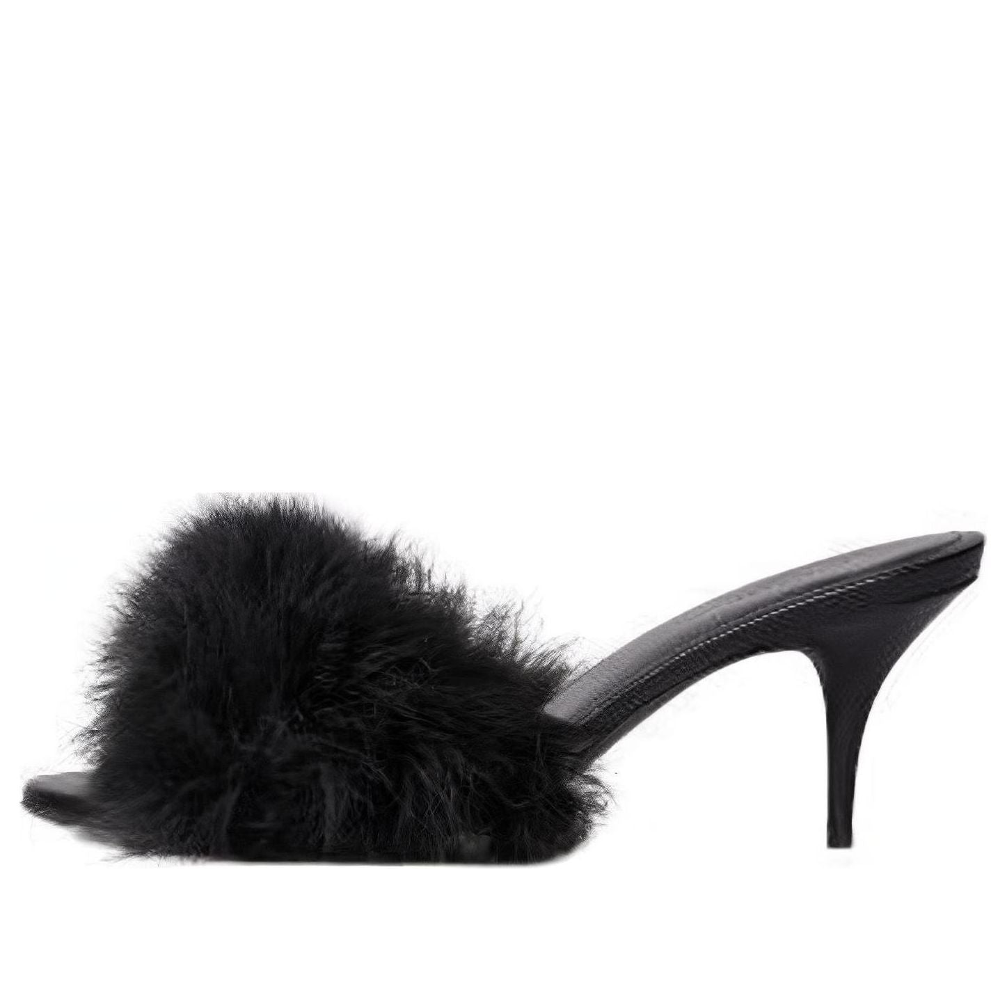 (WMNS) Balenciaga Boudoir 70mm Sandals 'Black Feathers' 787447W0WMQ1000