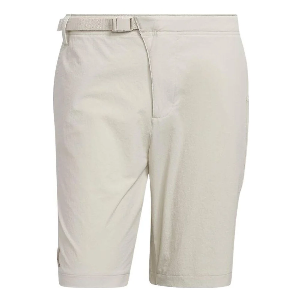 adidas Solid Color Side  Belt Straight Shorts Men's Creamy White HS5622