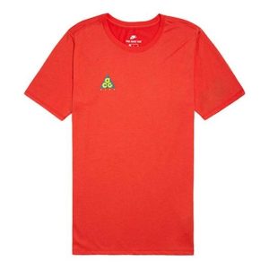 Men's Nike x ACG Back Printing Short Sleeve Red T-Shirt AQ3951-634