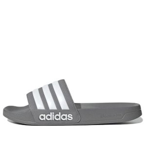 adidas Adilette Shower Slides Cozy Wear-Resistant Unisex Grey Slippers 'Grey White' GY1891