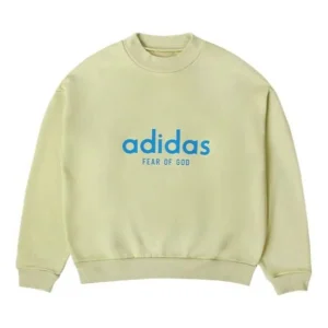 Men's adidas x Fear of God Crossover Alphabet Logo Round Neck Pullover Autumn Green HM8110