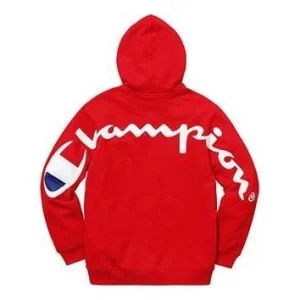 Supreme x Champion Hooded Sweatshirt 'Red White' SUP-SS18-530