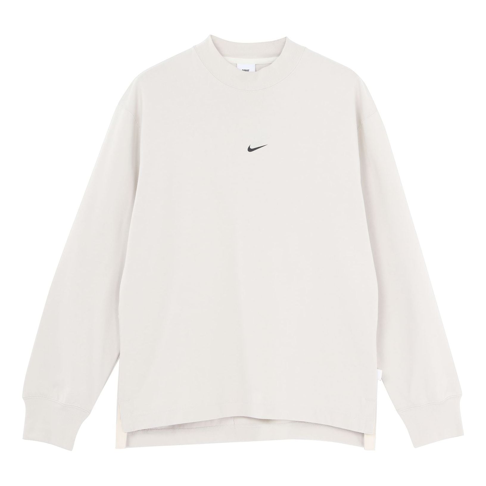 Men's Nike Logo Pattern Loose Round Neck Long Sleeves Autumn Beige T-Shirt DD7029-072