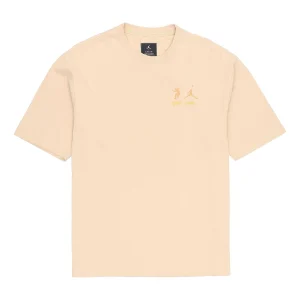 Air Jordan x union Crossover SS22 Solid Color Breathable Logo Round Neck Short Sleeve Asia Edition Khaki DM2844-268