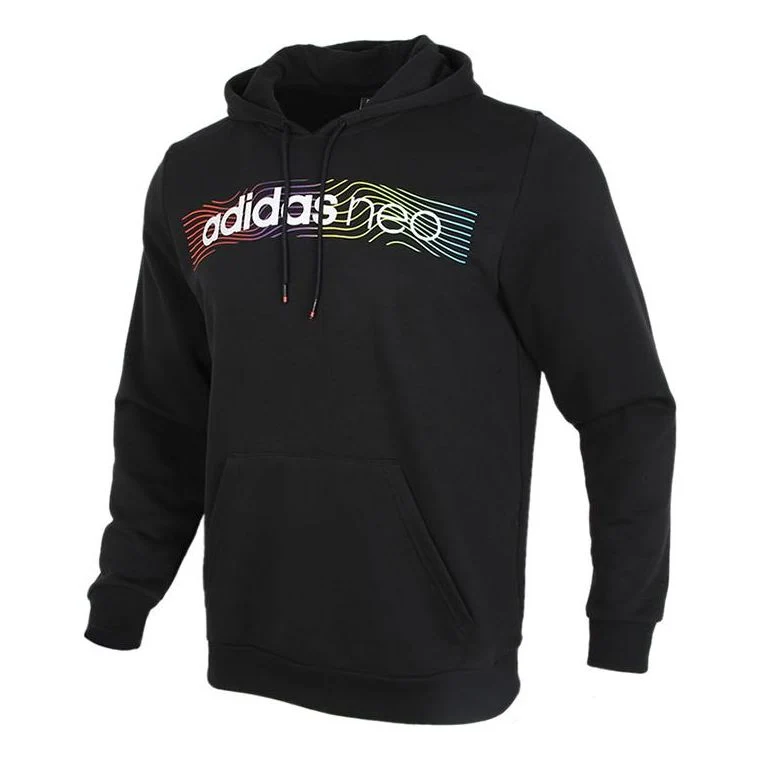 adidas neo M Fav Nn Hd 1 logo Printing Casual Sports Black GM2344