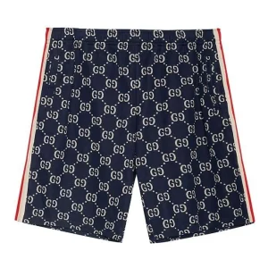 Gucci Side Contrast Striped Jacquard Shorts For Men Blue 474632-X9V05-4245