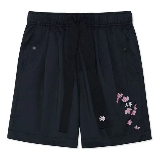 (WMNS) Li-Ning Floral Graphic Shorts 'Black' AKSS942-2