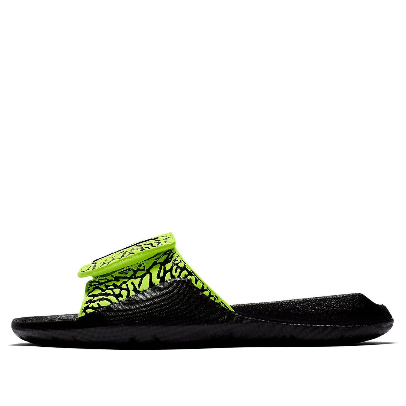 (GS) Air Jordan Hydro 7 V2 Burst Crack Black Yellow Slippers 'Black Yellow' BQ6291-700