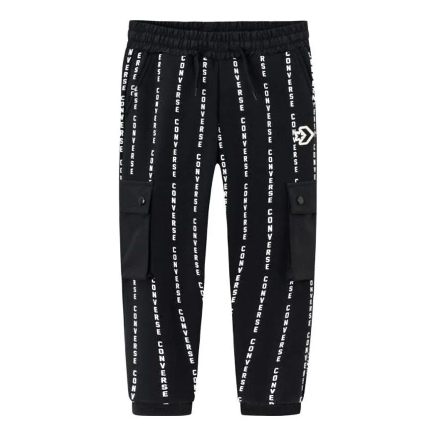 (GS) Converse Letter Logo Printed Knit Sports Pants Asia Sizing 'Black White' CV2342070PS-001