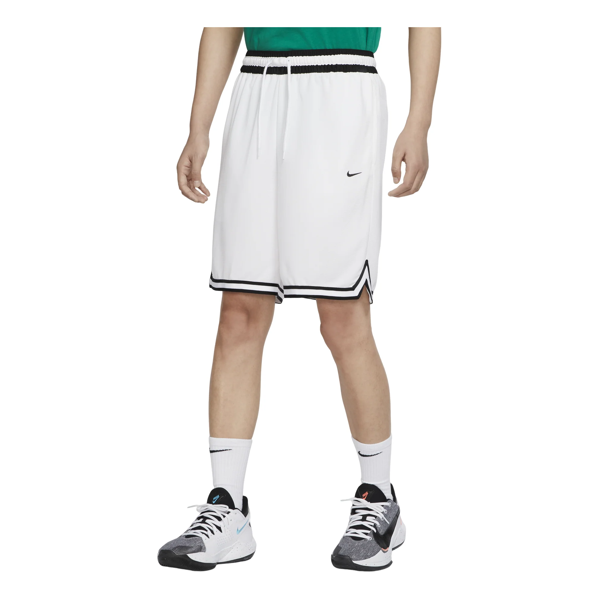 Nike Dri-Fit DNA Logo Printing Stripe Drawstring Lacing Sports Shorts White DH7161-100
