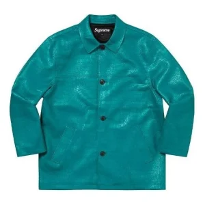 Supreme Faux Croc Car Coat 'Teal' SUP-SS22-012