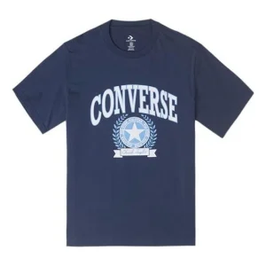 Converse Retro Collegiate Graphic T-Shirt Asia Sizing 'Blue' 10025275-A02