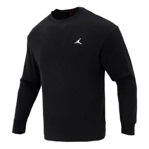 Air Jordan Essential Waffle Knit Long Sleeve Top Asia Sizing 'Black' FD7462-010